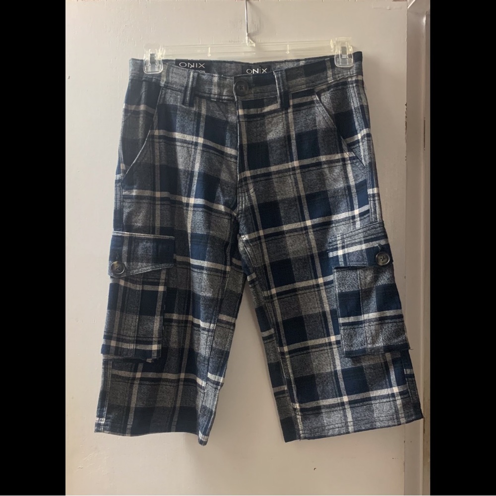 🌟 Onix Plaid Bermuda Cargo Shorts